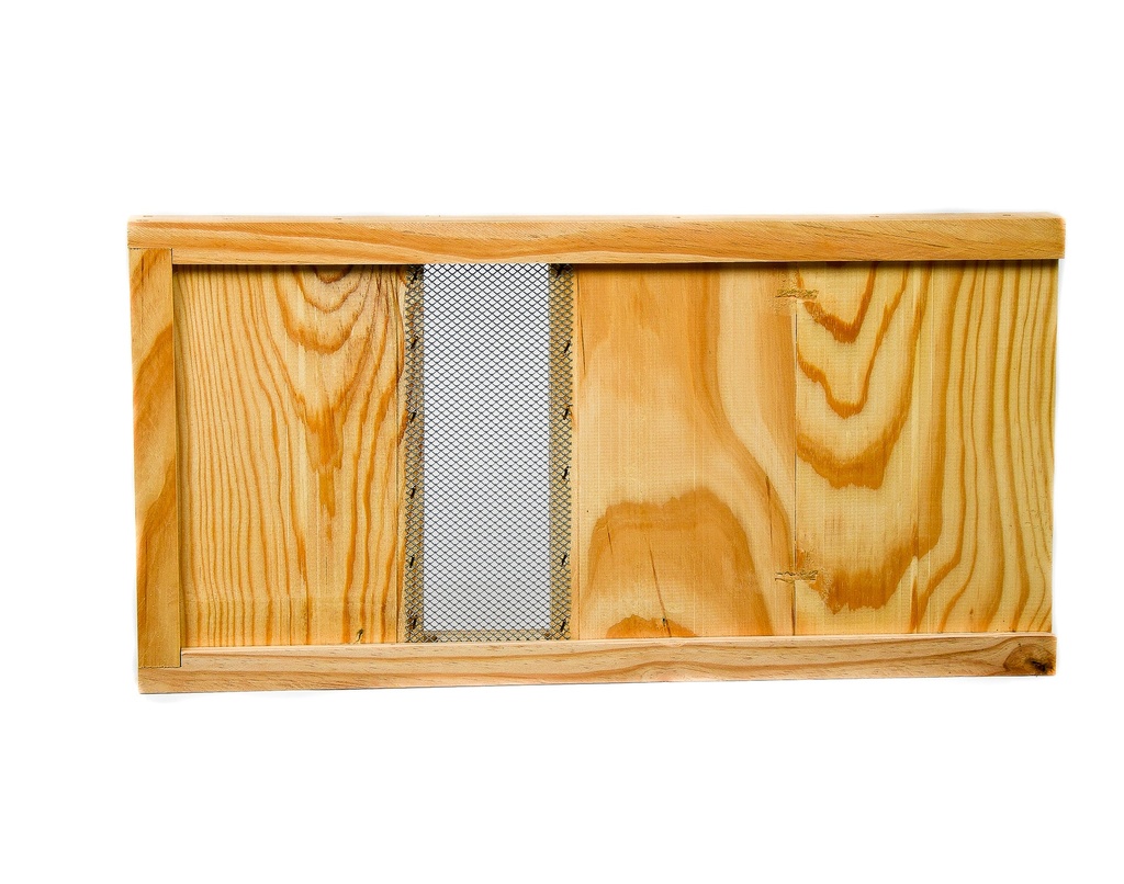 Planche d’envol bois semi grillagée Dadant (6 cadres)