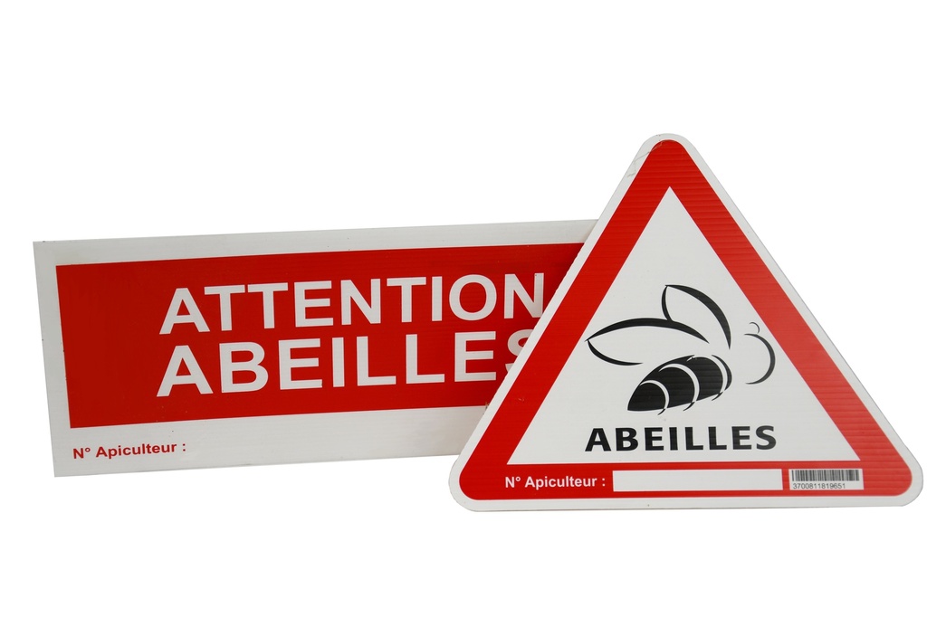 Panneau rectangulaire aquilux “attention abeille”